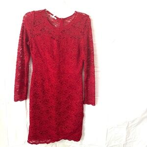 maurices red lace dress Red Lace Mini Dress